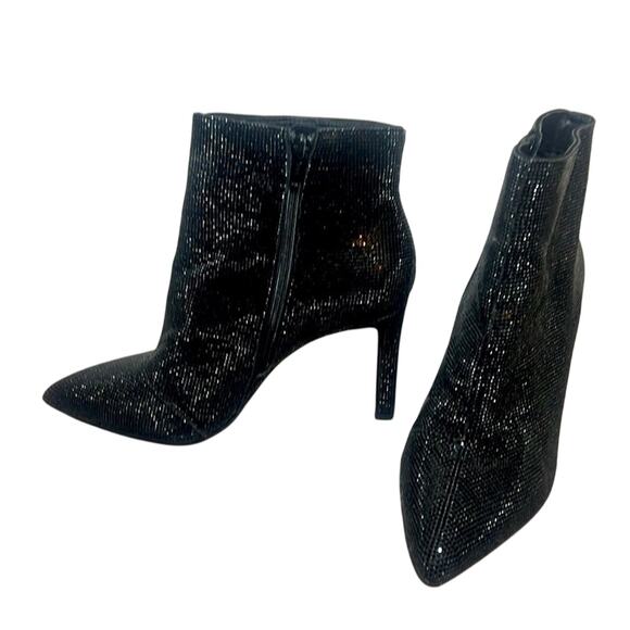 Gianni Bini Anina Black Sparkly Glitter Party Boots 10 Stiletto Heel Holidays - Picture 8 of 8